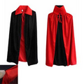 55"L Black and Red Double sided Wear Adult Long Satin Capes